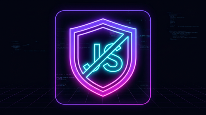 No JavaScript security shield icon