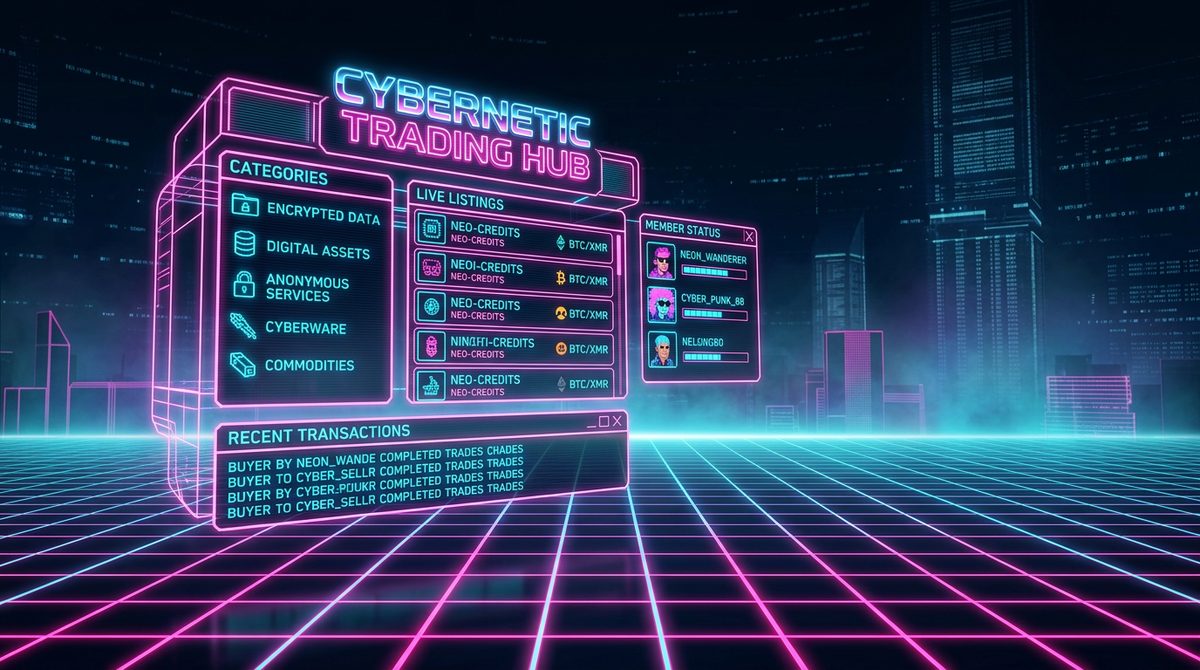 Nexus Onion darknet marketplace cybernetic trading hub interface visualization