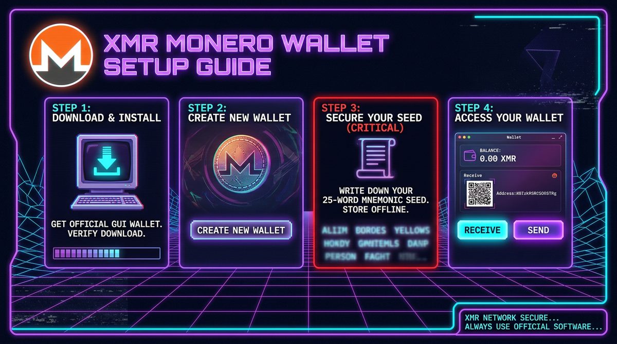 Monero XMR wallet setup guide step by step